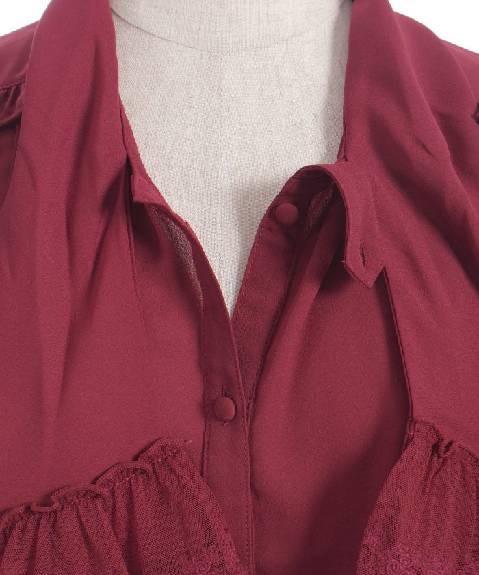 【未使用】THE TOE Romer Ribbon Blouse Lace Design Ribbon Blouse (Time-limited Price) – axes femme from JAPAN
