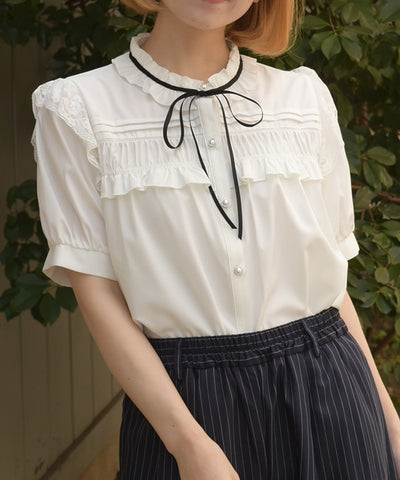 Front Gather Blouse – axes femme from JAPAN