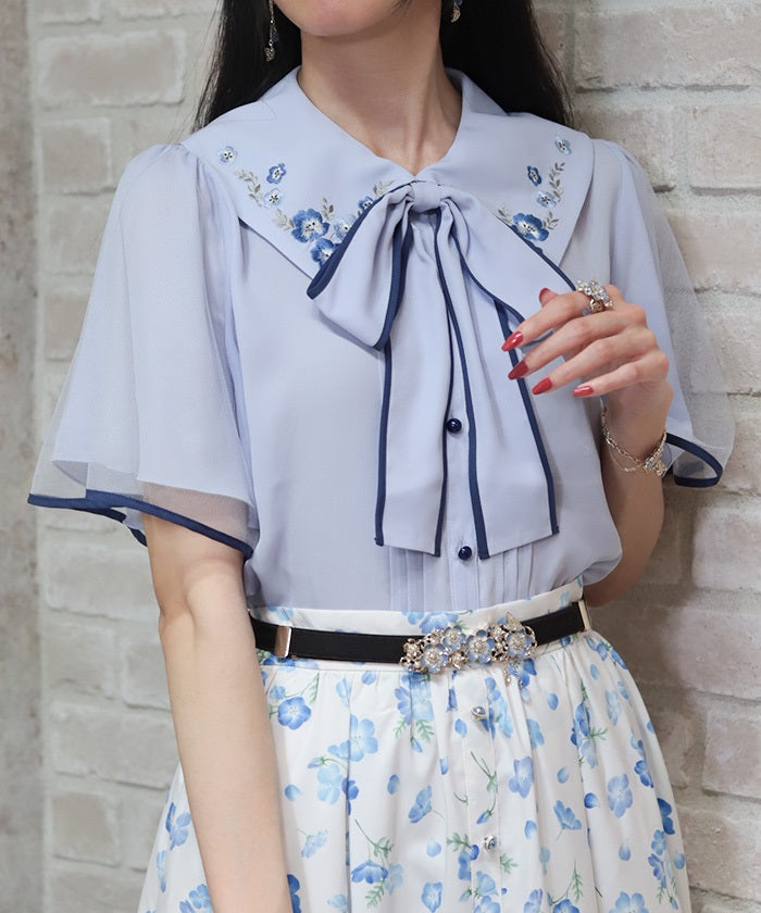 Nemophila Embroidery Blouse – axes femme from JAPAN