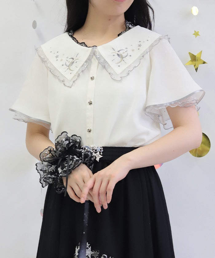 Luminous Moon Embroidery Blouse – axes femme from JAPAN