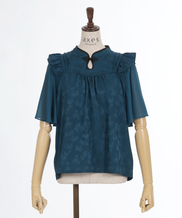 Oriental Chinese Jacquard Blouse