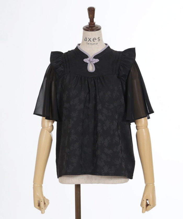 Oriental Chinese Jacquard Blouse