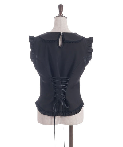 Pearl Rose Embroidery Sleeveless Blouse