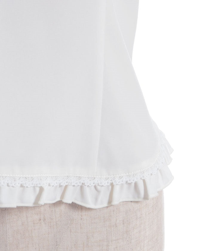 Pearl Rose Embroidery Sleeveless Blouse
