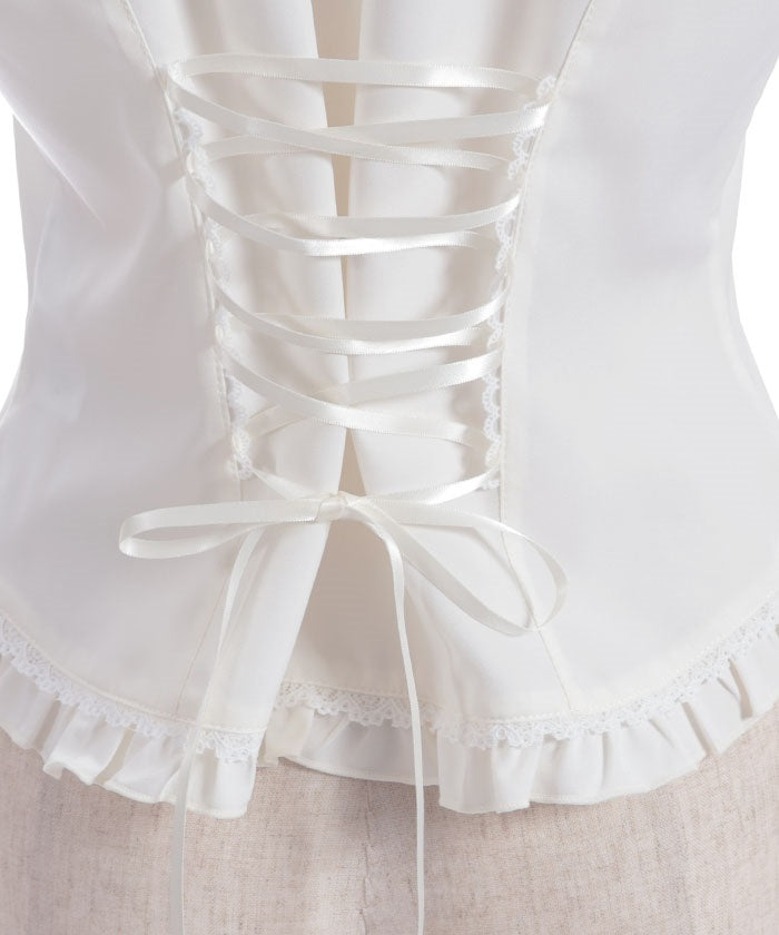 Pearl Rose Embroidery Sleeveless Blouse
