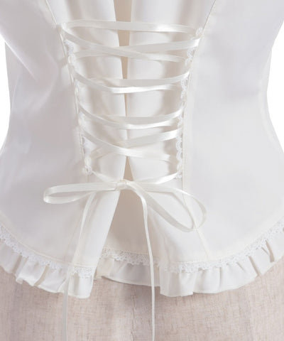 Pearl Rose Embroidery Sleeveless Blouse