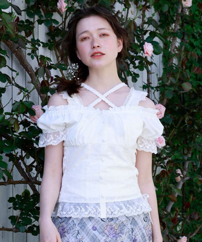 Cotton Lace Panel Top