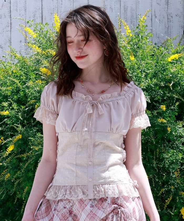 Cotton Lace Panel Top