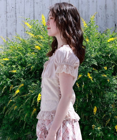 Cotton Lace Panel Top