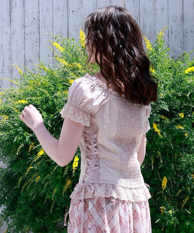 Cotton Lace Panel Top