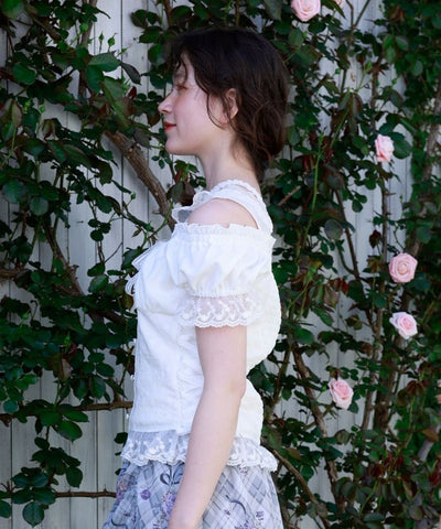 Cotton Lace Panel Top