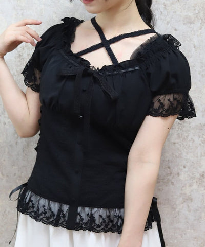 Cotton Lace Panel Top