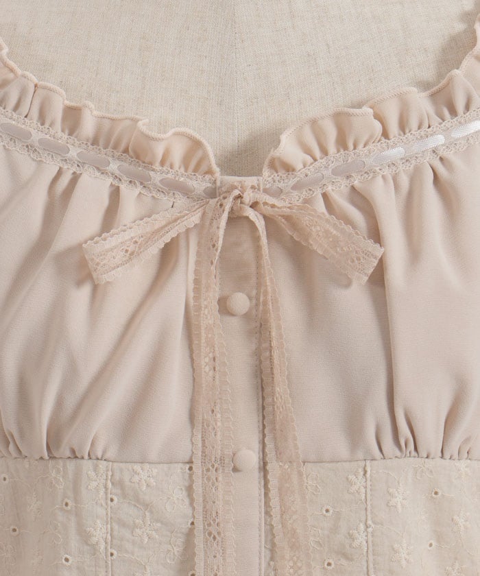 Cotton Lace Panel Top
