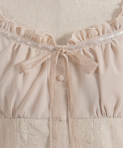 Cotton Lace Panel Top