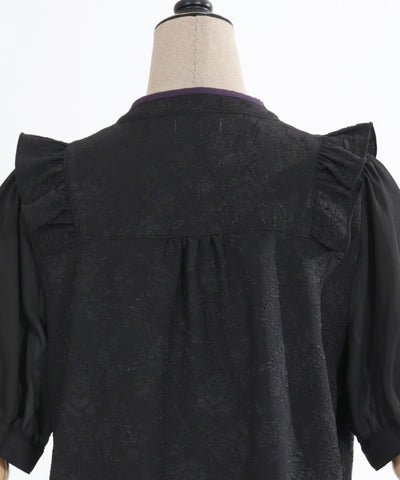 Chinese Butterfly Embroidery Short Sleeve Blouse