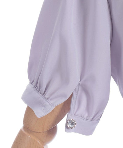 Tulip Embroidery Blouse with Ribbon