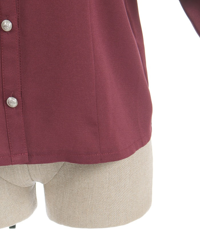 Cross Charm Ruffle Blouse