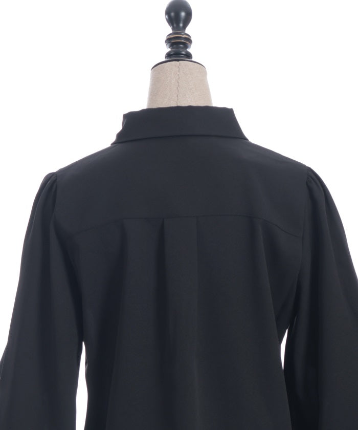 Cross Charm Ruffle Blouse