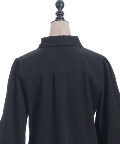 Cross Charm Ruffle Blouse