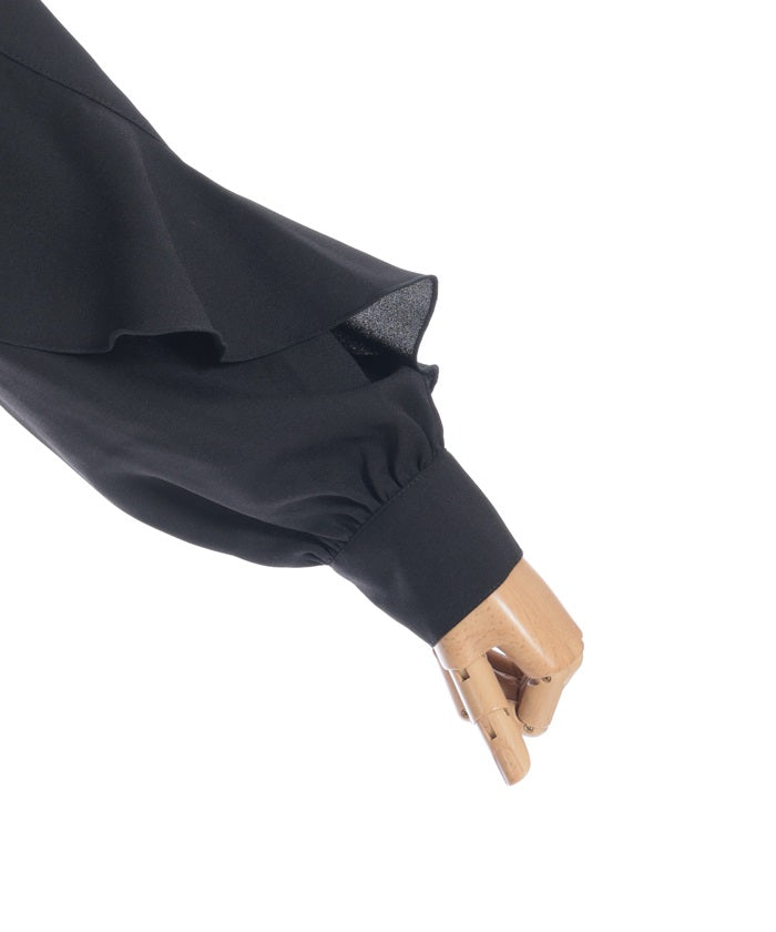 Cross Charm Ruffle Blouse