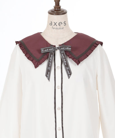 Logo Ribbon Sailor Blouse