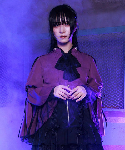 2-Way Ribbon Flare Sleeve Blouse