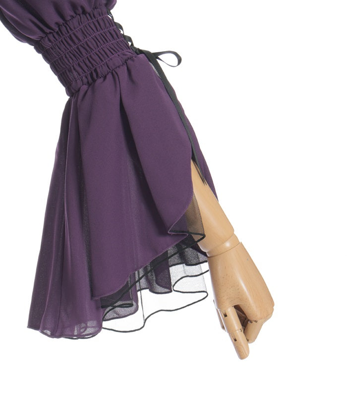 2-Way Ribbon Flare Sleeve Blouse