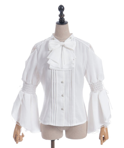 2-Way Ribbon Flare Sleeve Blouse