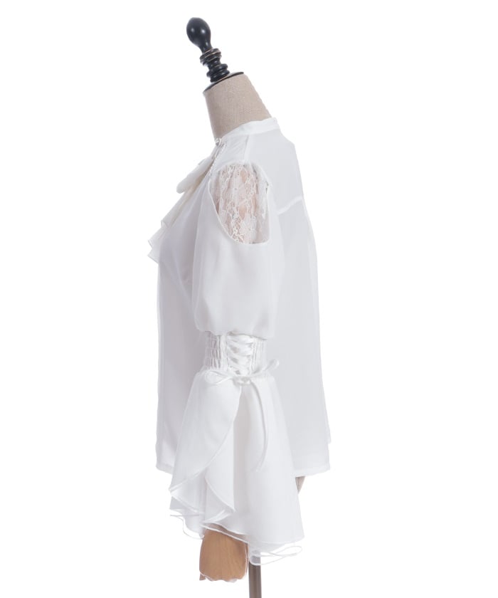 2-Way Ribbon Flare Sleeve Blouse