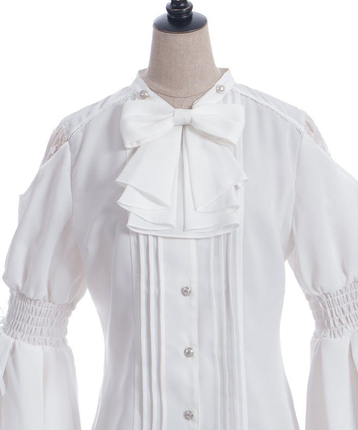 2-Way Ribbon Flare Sleeve Blouse