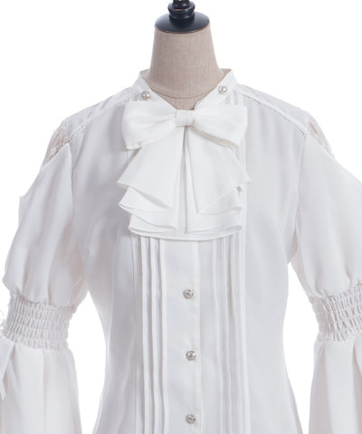 2-Way Ribbon Flare Sleeve Blouse