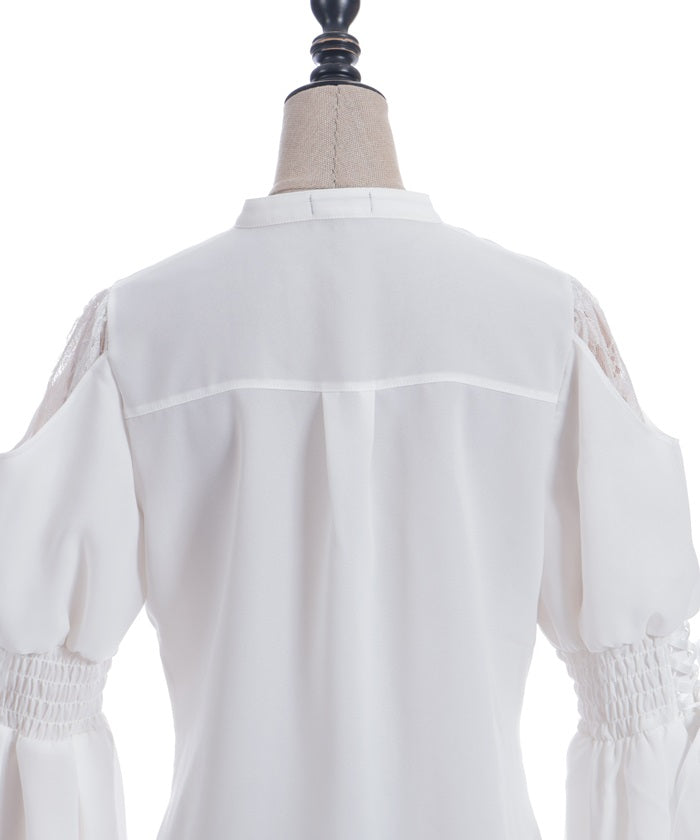 2-Way Ribbon Flare Sleeve Blouse