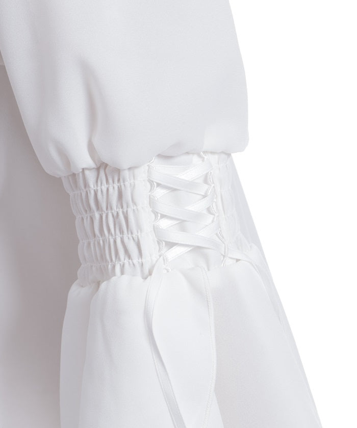 2-Way Ribbon Flare Sleeve Blouse