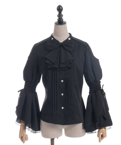 2-Way Ribbon Flare Sleeve Blouse