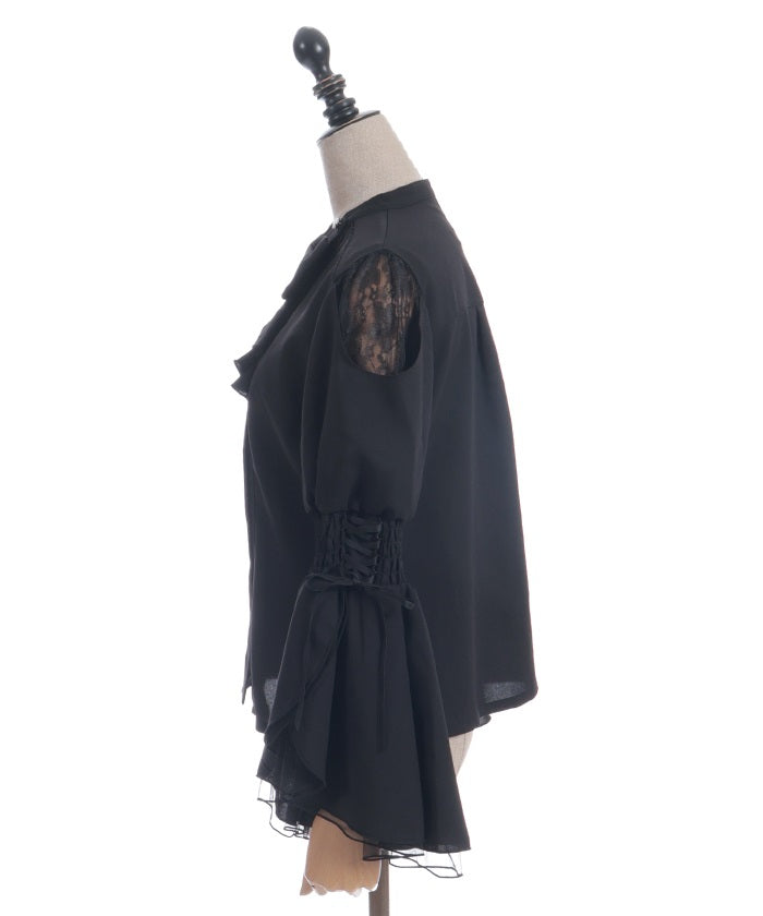 2-Way Ribbon Flare Sleeve Blouse