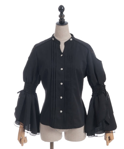 2-Way Ribbon Flare Sleeve Blouse