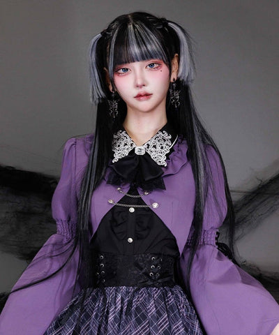 Gothic Butterfly Embroidery Blouse