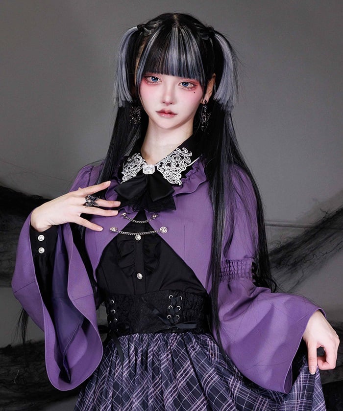 Gothic Butterfly Embroidery Blouse