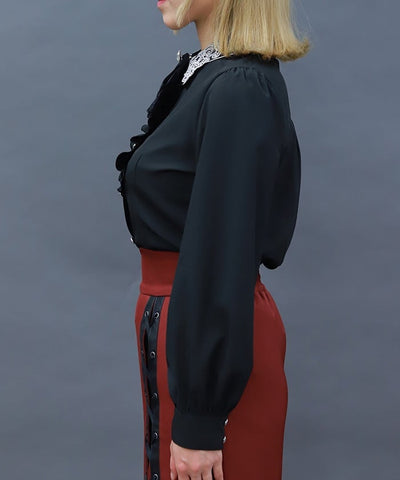 Gothic Butterfly Embroidery Blouse