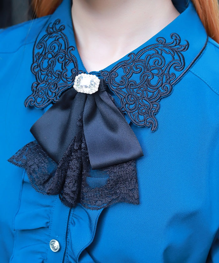 Gothic Butterfly Embroidery Blouse