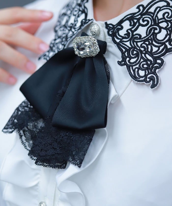 Gothic Butterfly Embroidery Blouse