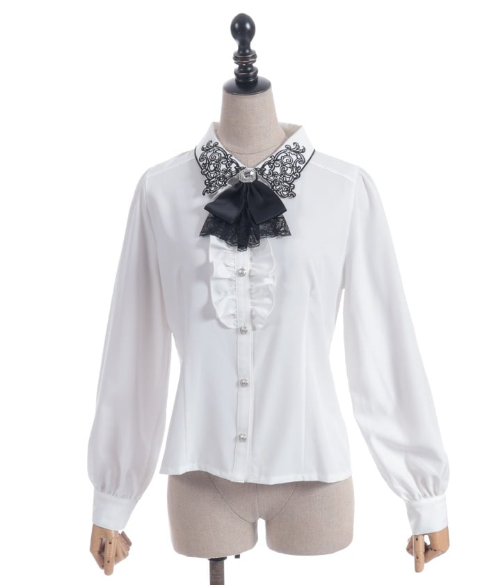 Gothic Butterfly Embroidery Blouse