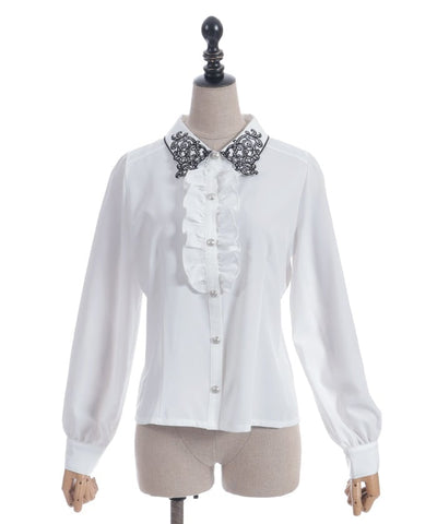 Gothic Butterfly Embroidery Blouse