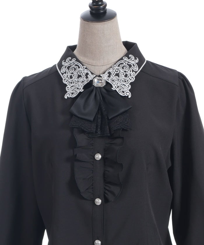 Gothic Butterfly Embroidery Blouse