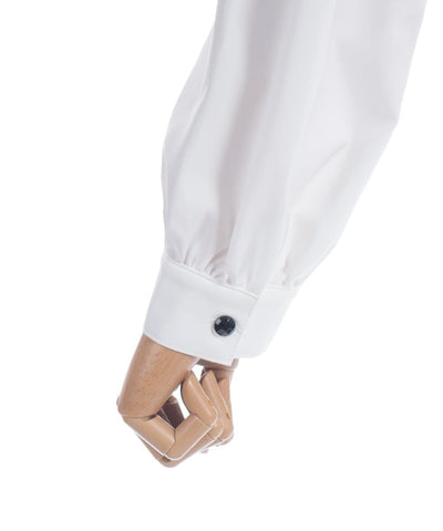 Cross Embroidery Big Collar Blouse