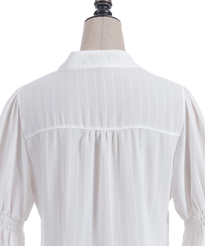 Shirring Bowtie Blouse – axes femme from JAPAN