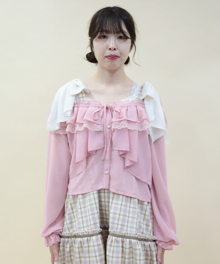 Off-Shoulder Chiffon Blouse