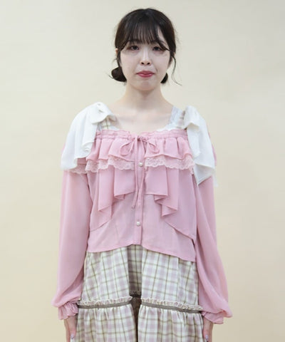 Off-Shoulder Chiffon Blouse