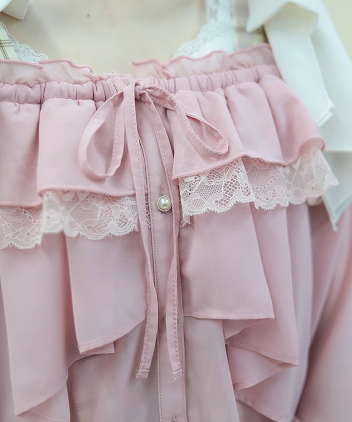 Off-Shoulder Chiffon Blouse