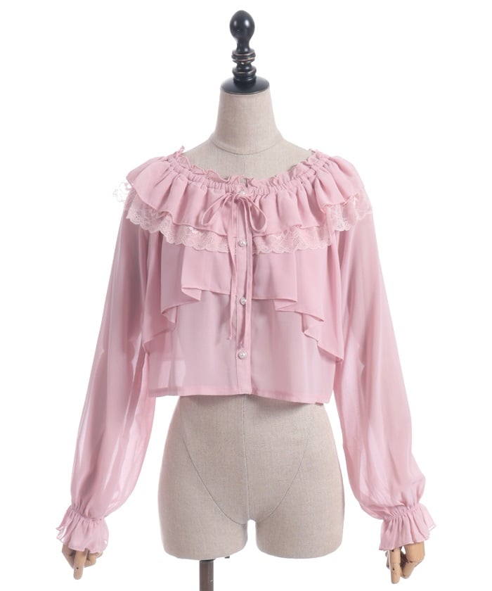 Off-Shoulder Chiffon Blouse